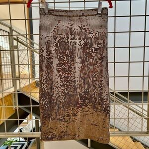 Alice+Olivia silver sequin pencil skirt